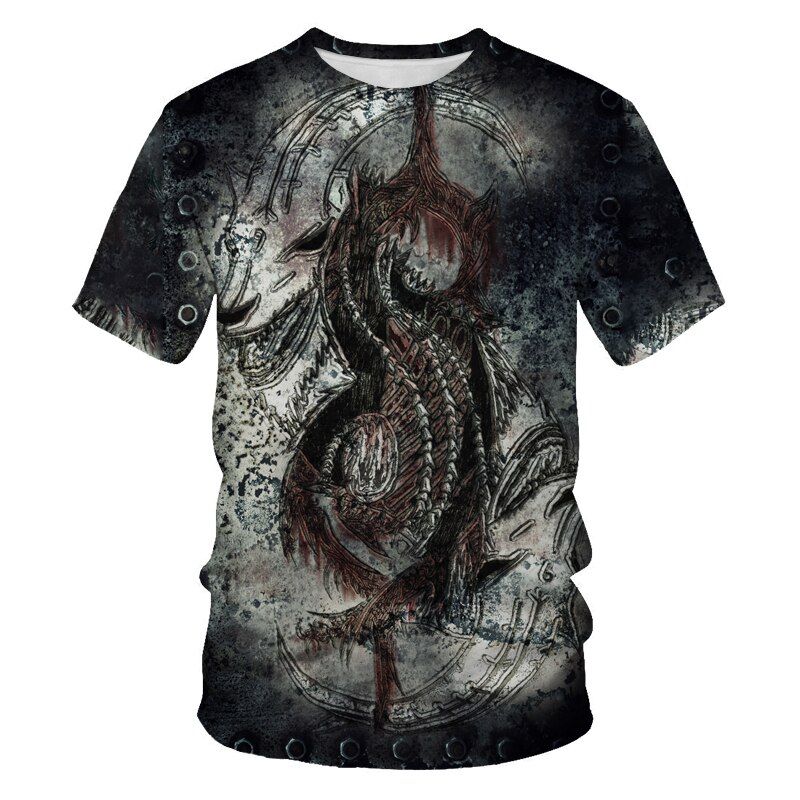 Graffiti T-shirt men's painting picture 3D printing -hop street clothing loose and comfortable fabric O-neck men's T-shirt