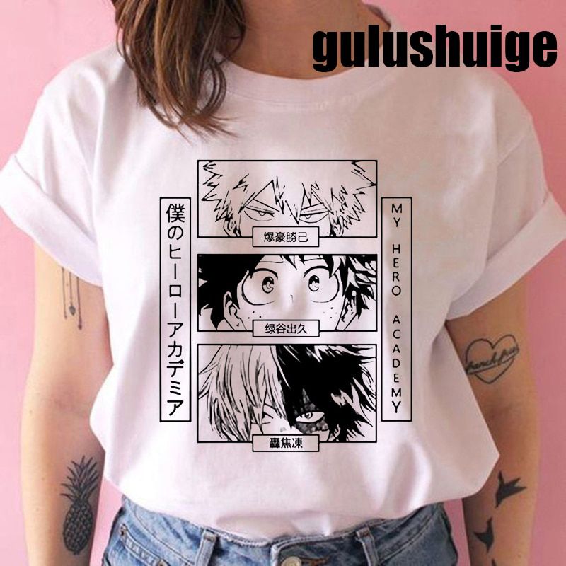 Japanese Anime My Hero Academia T Shirt Women Men Boku No Hero Academia Manga T-shirt Bakugou Himiko Toga Graphic Tees Tshirt