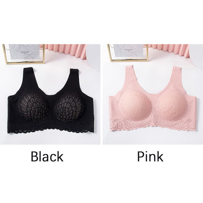 2 Pcs Latex Seamless Bra Women Underwear Cooling Gathers Shock-proof Fashion Female Intimate Comfortable Bralette Pad  bras