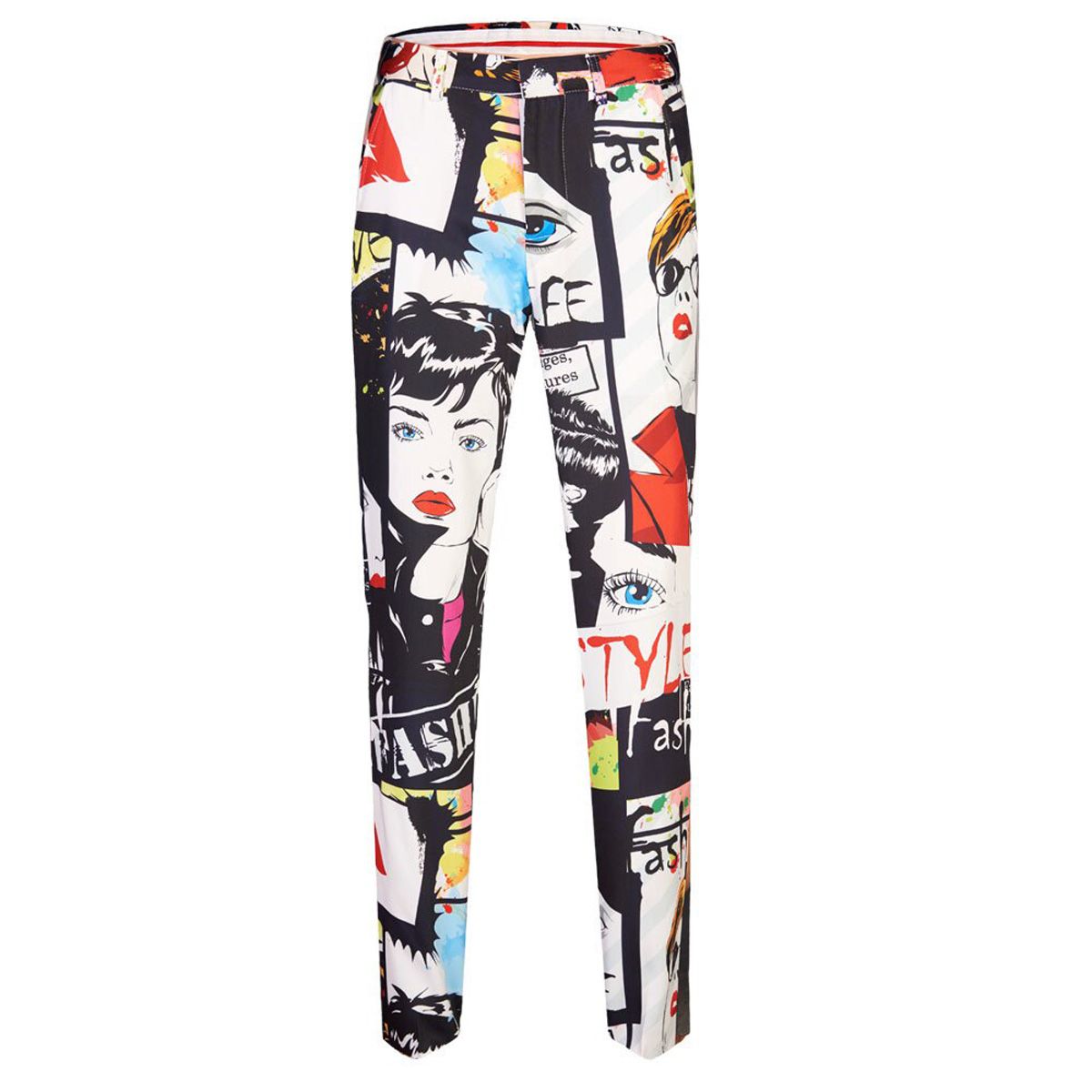 PYJTRL New Tide Mens Fashion Vintage Beauty Floral Print Suit Trousers Plus Size 5XL Hot Male Casual Pants  Stage Wear