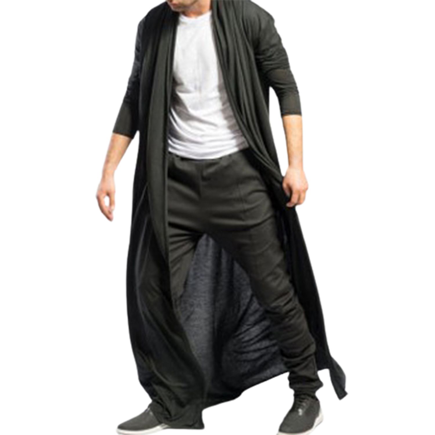 Casual Jacket Cold Resistant Solid Color Long Jacket Cardigan