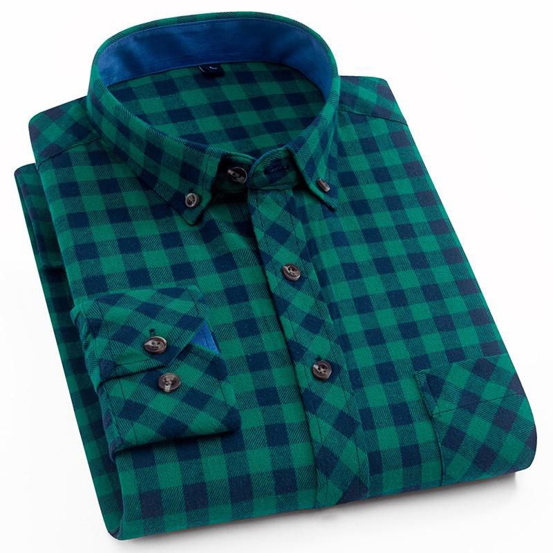 Men Plaid 100% Cotton Shirt 2021 New Spring Autumn Men Casual  Shirts Long Sleeve Chemise Homme Male Check Shirts