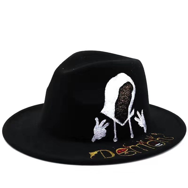 New Fedorat hat Hand Painted Jazz hats cowboy hat for women and men winter cap fashion lady hat bowler hat wholesale