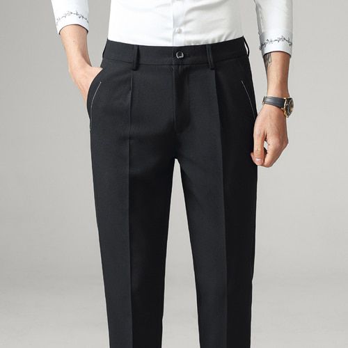 2021 spring summer men's high-quality suit nine-point pants men fashion business casual trousers formal office beige black Pants