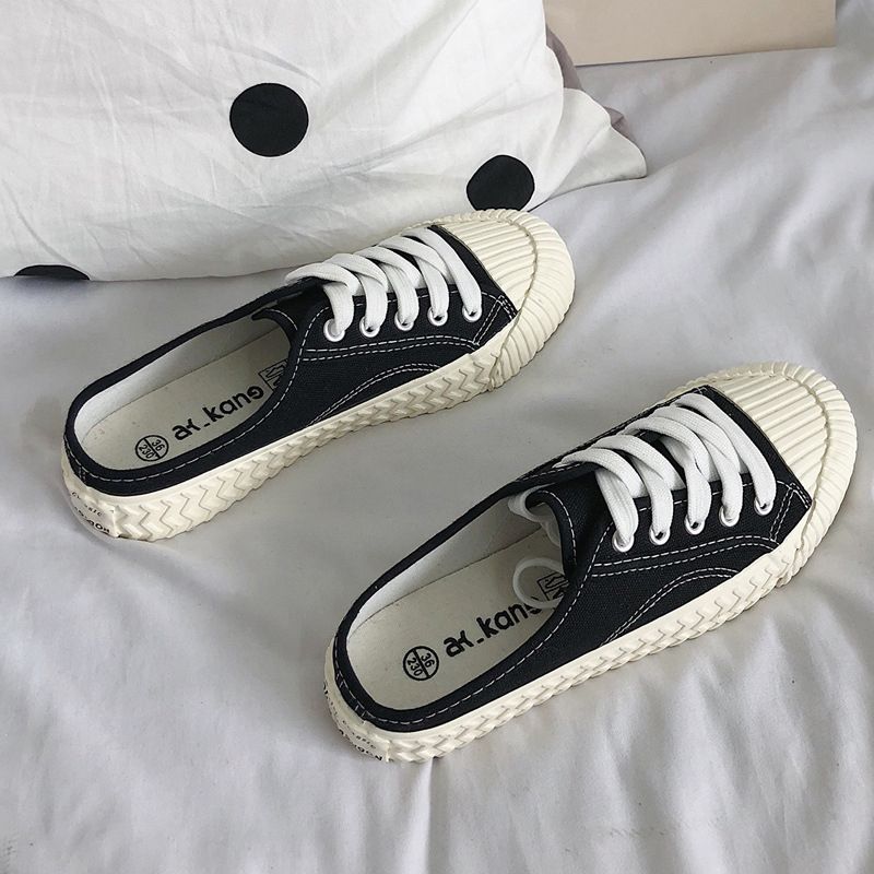 Women Half Slippers Canvas Shoes Non-Slip Sneakers