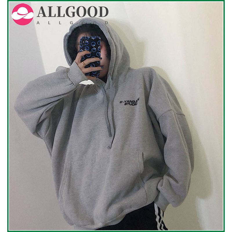 Hooded Fashion Letter Embroidery Sweatshirt Women Plus Cashmere Autumn Winter New Oversize Korean Loose Coat