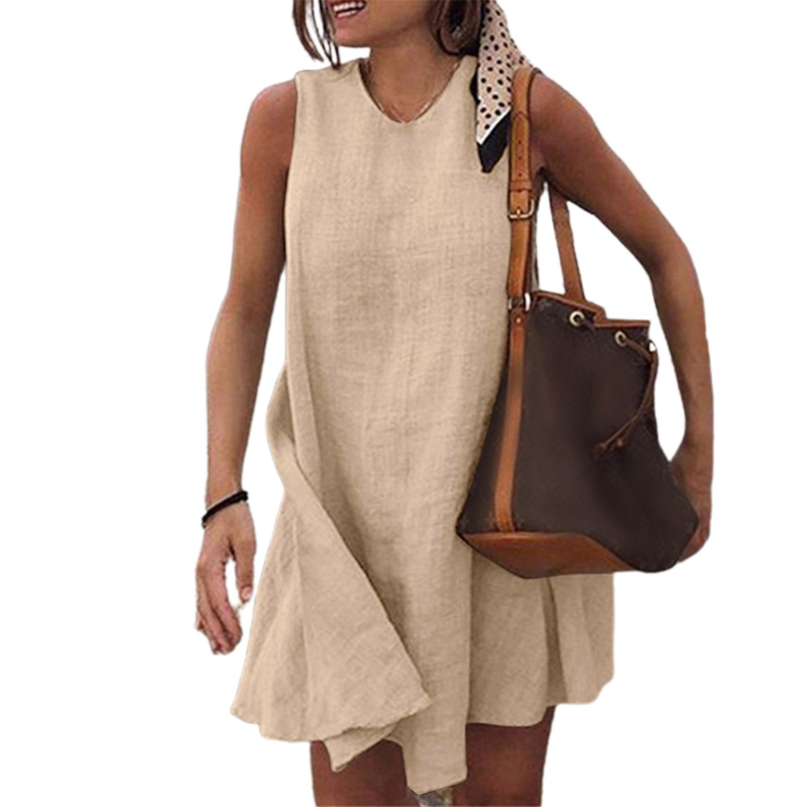 Vest Dress Sleeveless Loose Fit Vest Dress