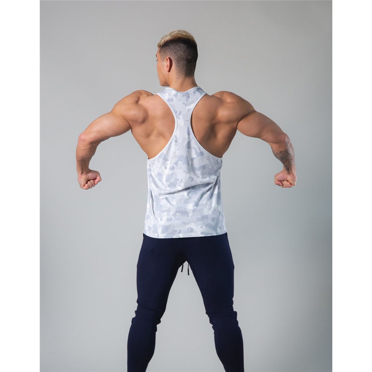 Mens 3D  TaTops Shirt Gym Clothing Fitness Clothing Lshaped Srts Vest Sleeveless Man Canotte Bodybuilding Clothes