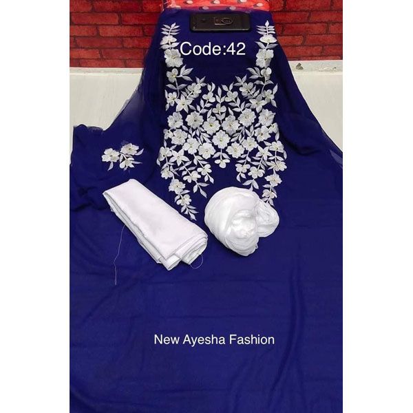 Unstitched Exclusive Georgette Three Piece for Womenndian Unstitched Salwar Kameez For Women Three Piece