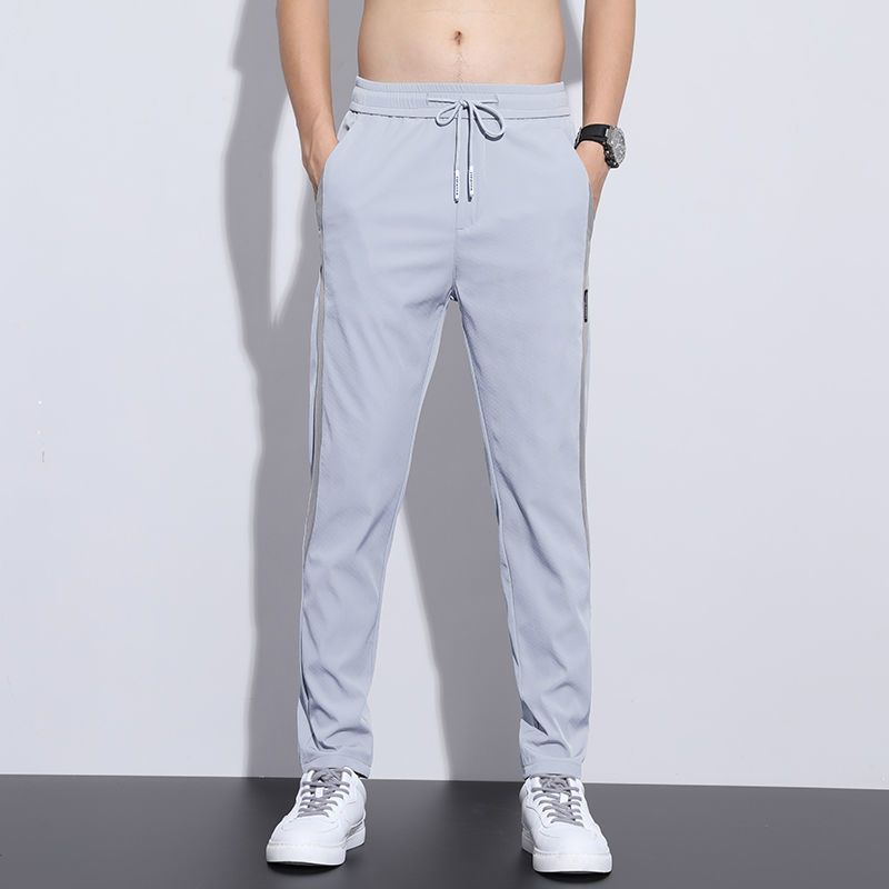 Casual Pants Men Sweatpants Sport Black Gray Solid color Straight Trousers Elastic waist Comfortable New