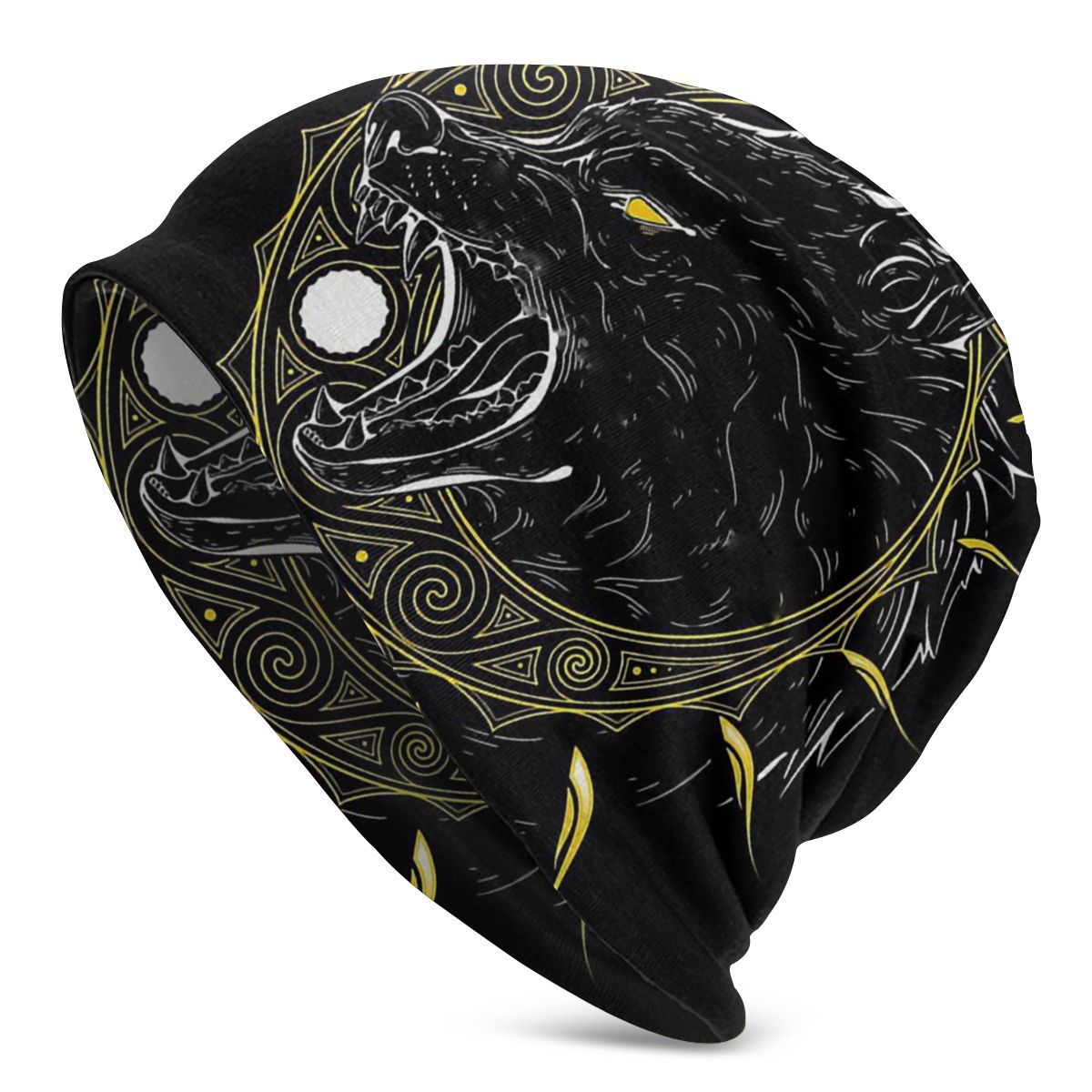 FENRIR LOKI'S SON Wolf Romantic Horror Film Uni Bonnet Winter Windproof Double Layer Thin Hats For Men Women