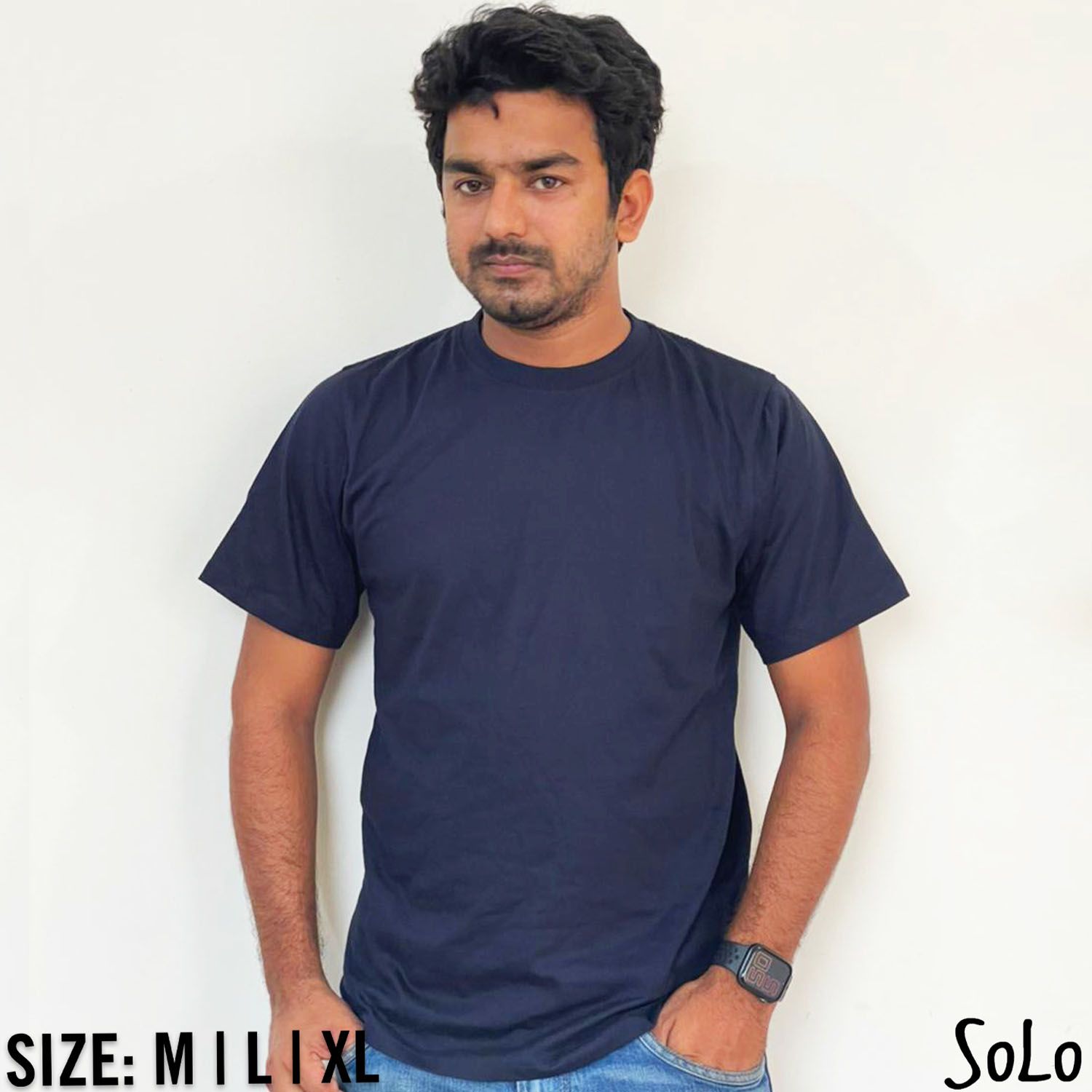 Cotton Short Sleeve  Casual Stylish Solid T-Shirt For Men's