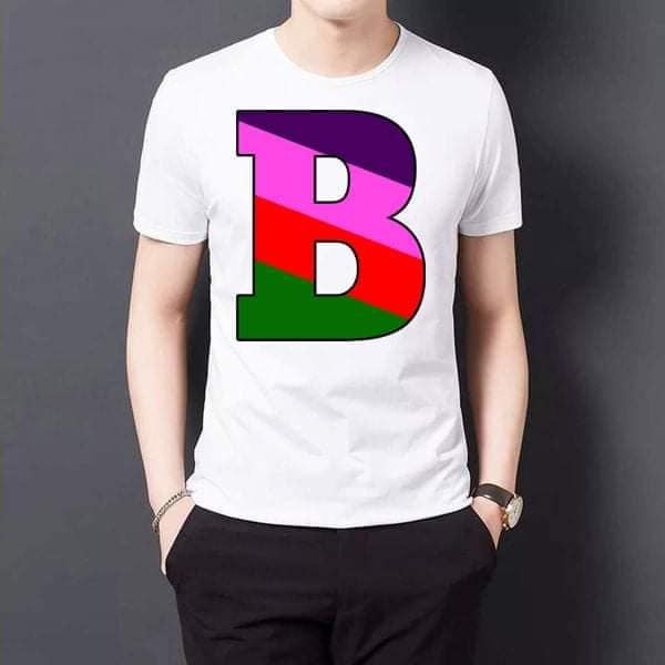 Four Colors Alphabet Letters "B" T-Shirt