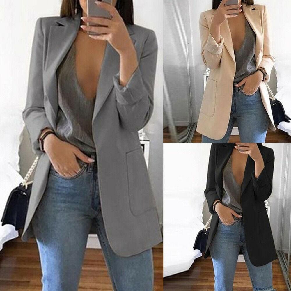 Women Long Sleeve Slim Blazer  Work Jacket Casual Top