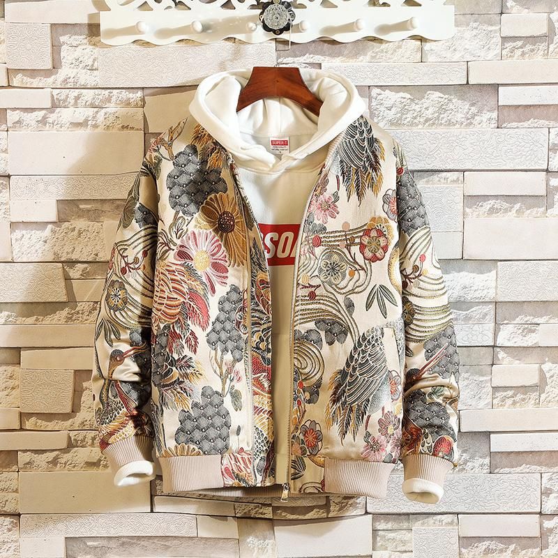 INS Spring And Autumn Yokosuka Coat Male Popular Brand Plus-sized Large Size Crane Jacket Chinese-style Couples Baseball Uniform