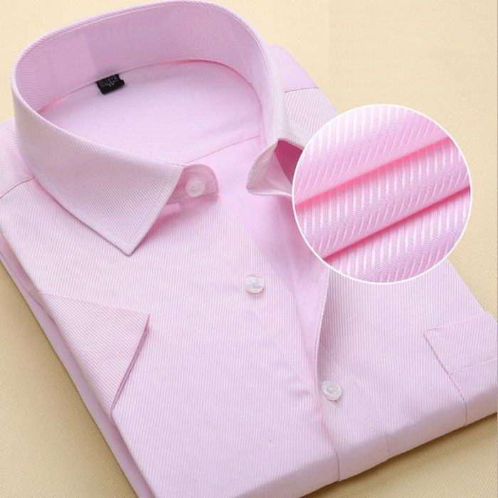 Men's Summer Short-Sleeved Formal Shirt Twill White Black Blue Green Business Dress Male Social Shirt