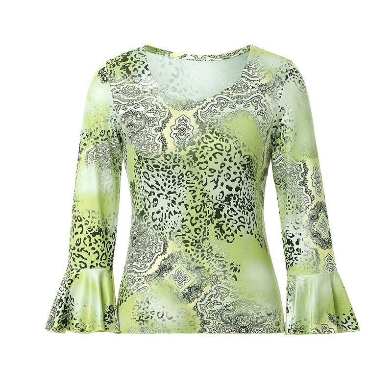 Women Retro Shirt, Long Sleeve V Neck Zipper Leopard Vintage Casual Party Spring Fall Tops