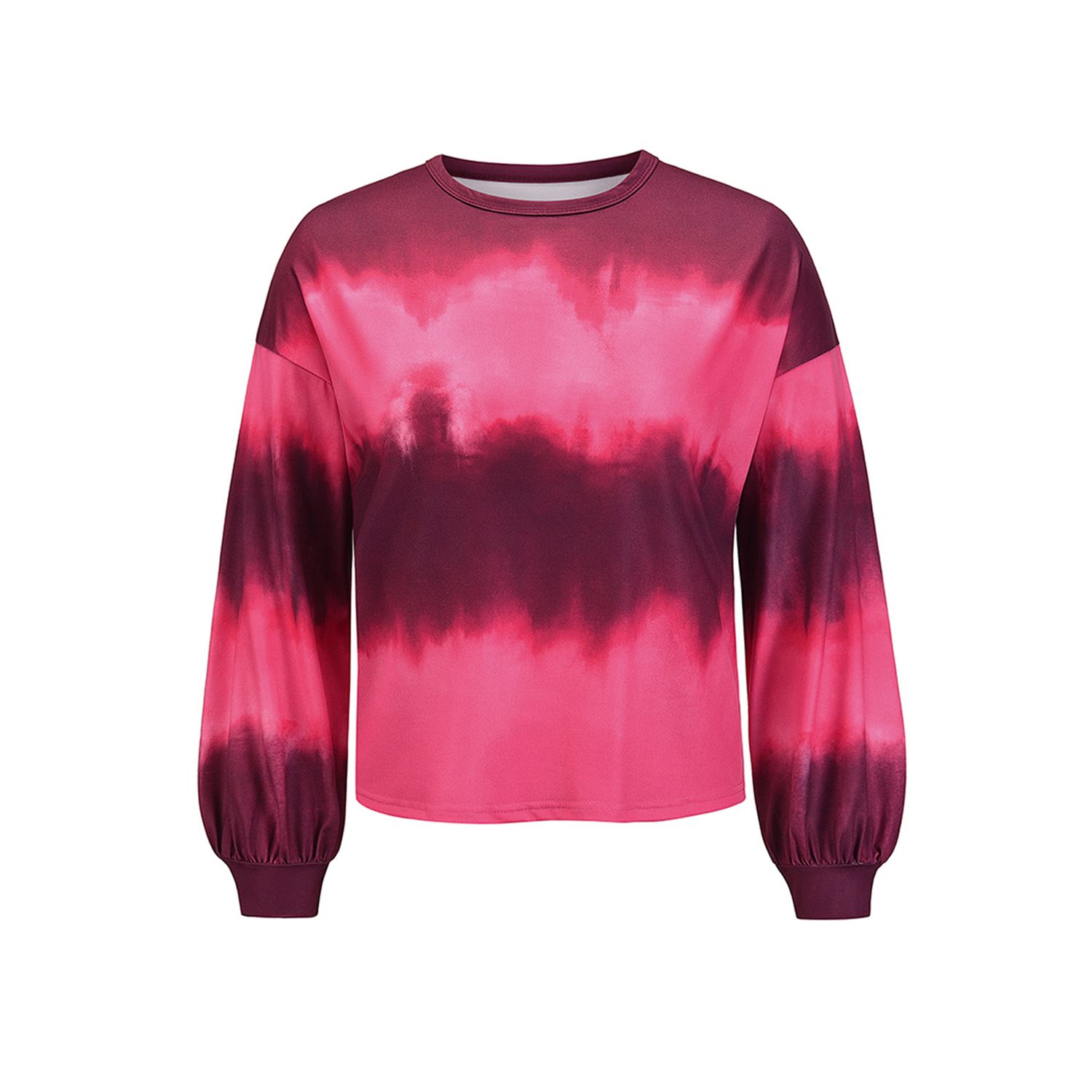 Women Tie-dye Print Pullover, Long Sleeve Round Neck Sweater Autumn and Winter Top