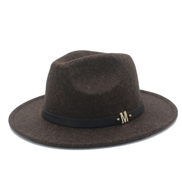 Wool Women's Men's Wide Brim Hat For Laday Cashmere Jazz Church Cap Vintage Panama Sombrero Top Hat