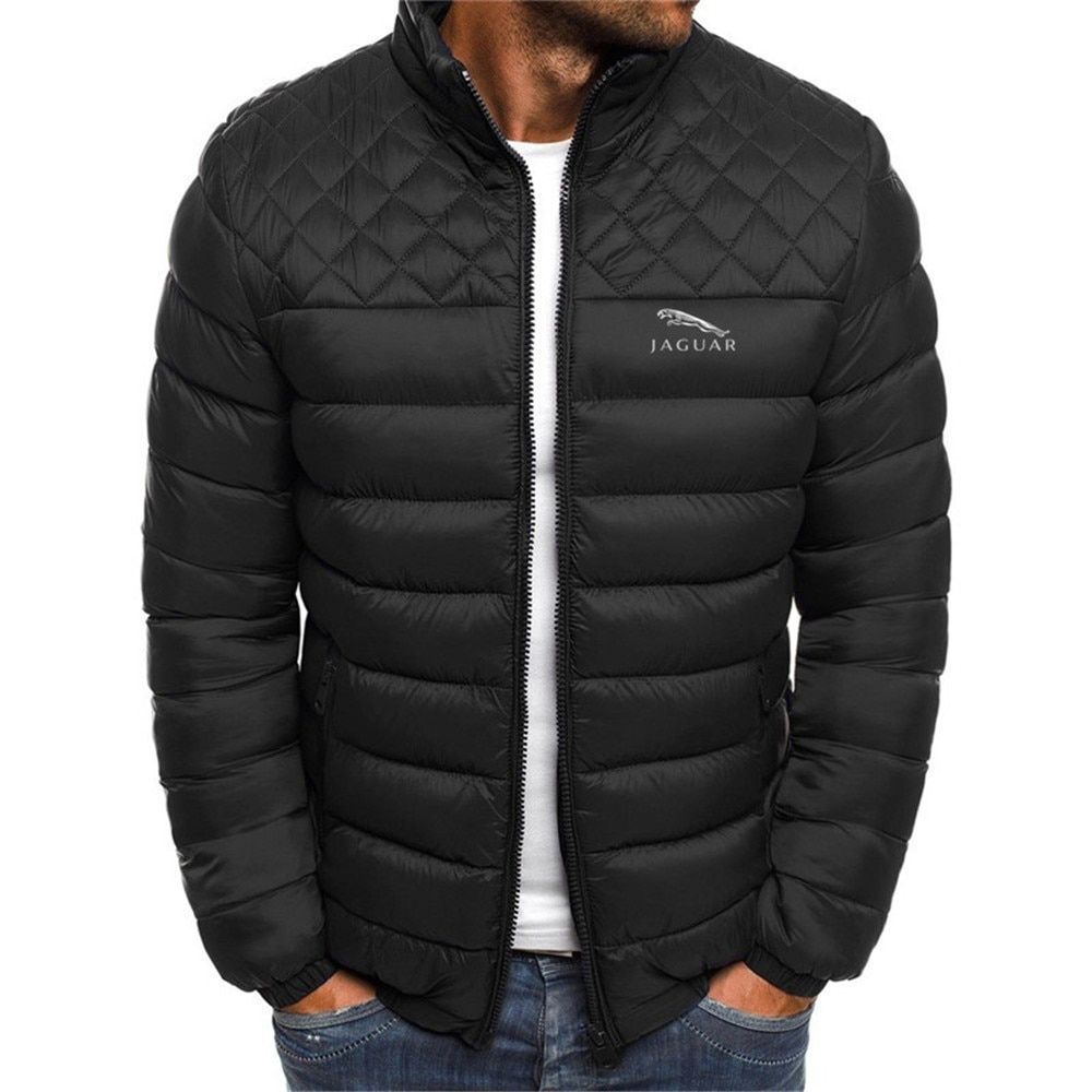 men's autumn and winter printing logo slim padded jacket casual thick warm cotton jacket male AB19