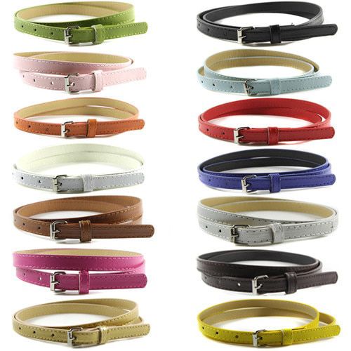Belt For Women Multi Color Thin Skinny Faux Leather Waistband Casual Belts Strap