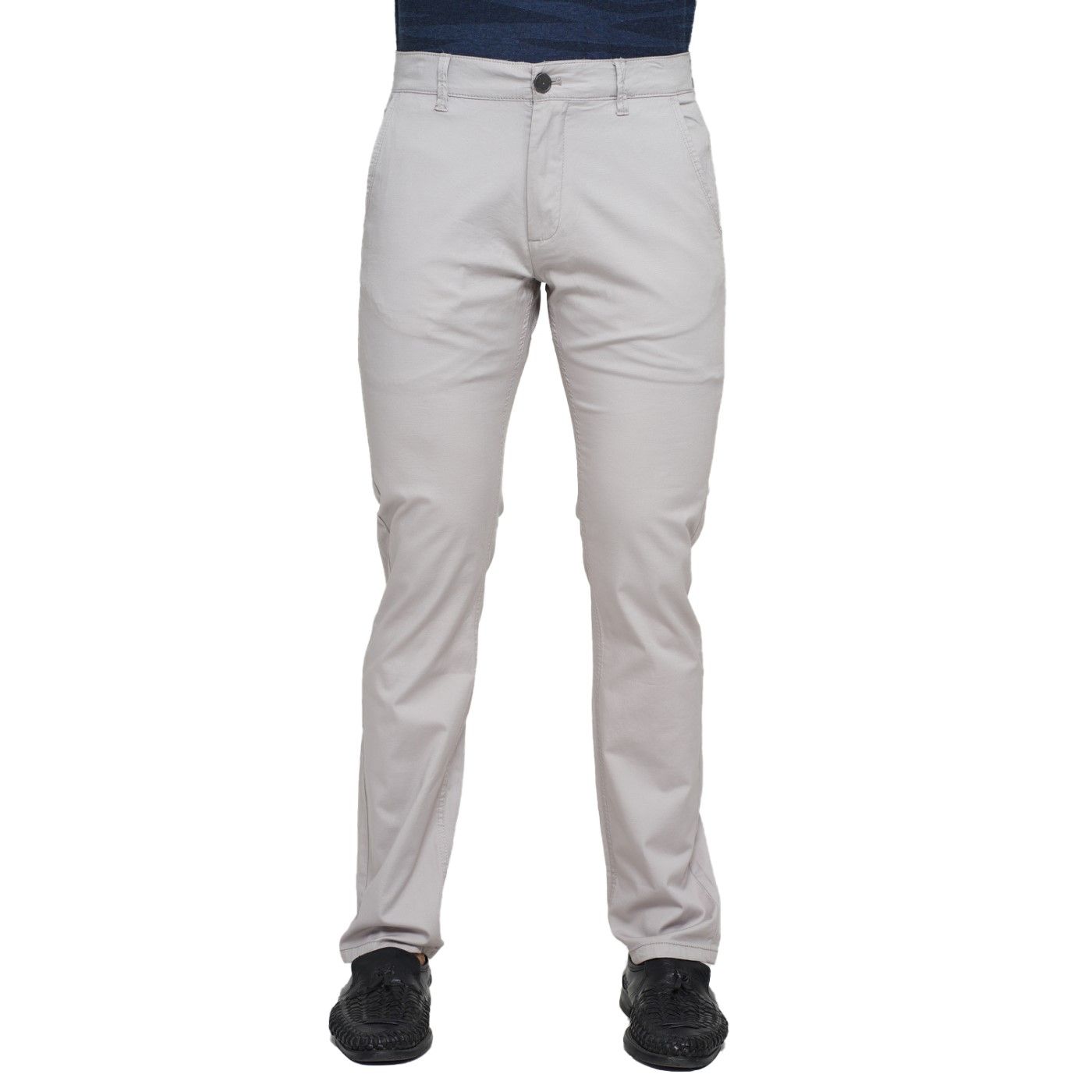 Express WHITE Gaberdin (Slim Fit) Pant For Men