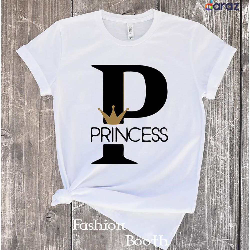 White Short Sleeves T-Shirt For Women (Princess)
