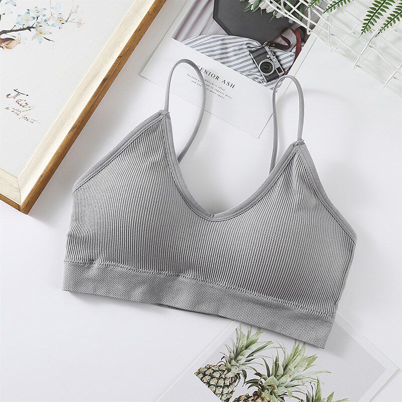 seamless wireless push up ladies soft comfort sport fitness Thin cup  fashion The back black bra