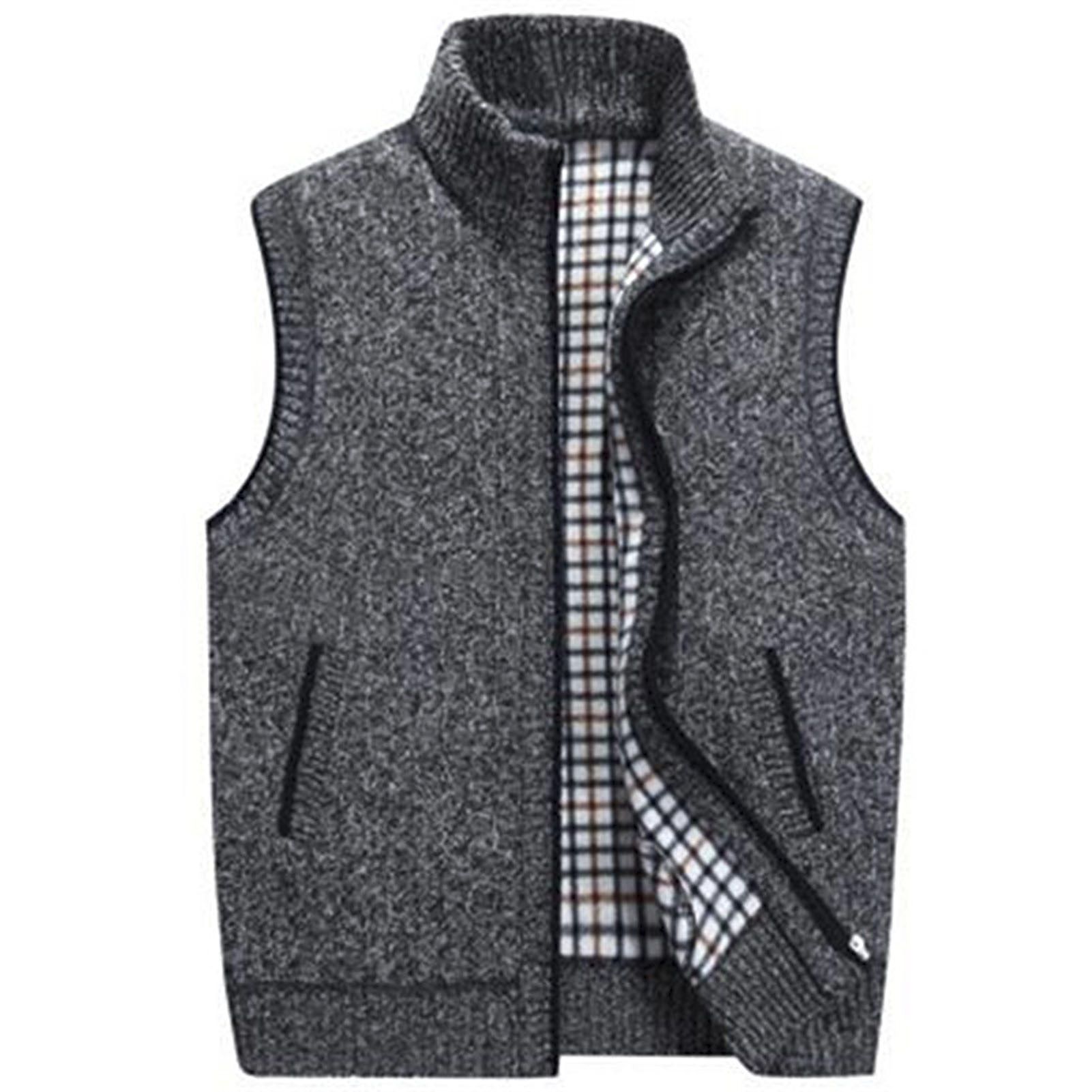 Men Vest Solid Color Anti-pilling Autumn Vest