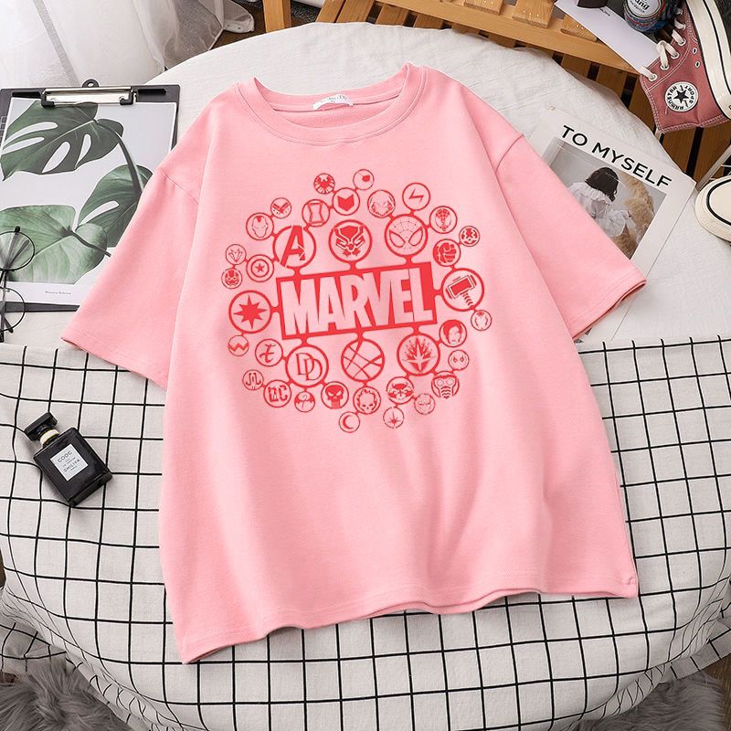 Fashion Disney MARVEL Women T-Shirt Casual Loose O-Neck Short Sleeve Summer Streetwear Harajuku Uni Tees Top Dropship