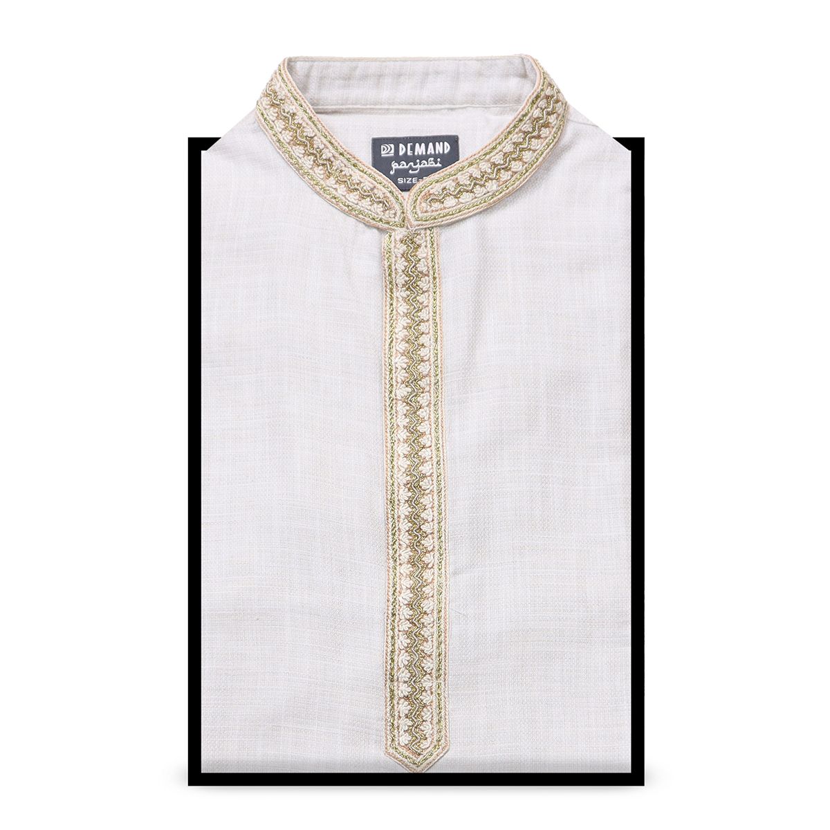 11:11 Special Demand Embroidered Cream Color Khadi Cotton Stylish Executive Panjabi