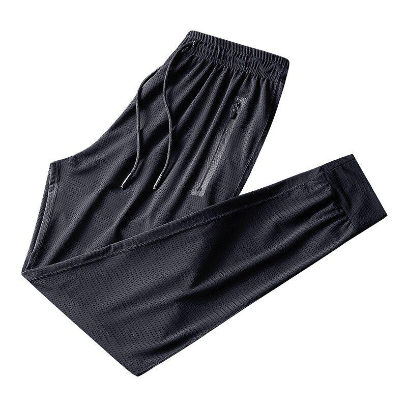 New Men Loose Waist Full Trousers Ice Cool Net Super Large Fashion Casual Printed Pants Elastic Summer Size