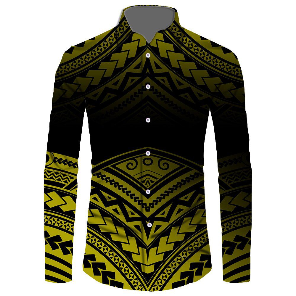 Spring Men Long Sleeve Shirts Samoan Summer Viking Autumn Custom Print Plus Size Puletasi Classics High Quality