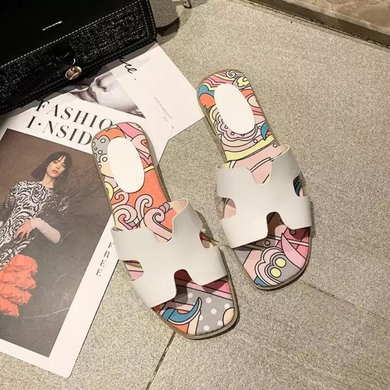Summer New Style Fashion H Slipper Outdoor Versatile Flat Sandals H Style Korean Style