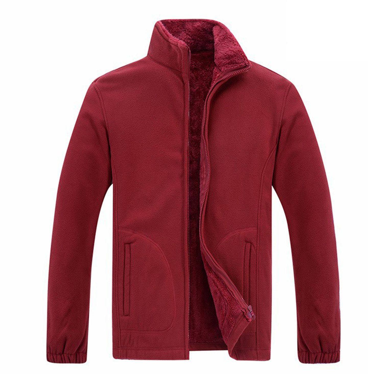Cardigan Jket Elastic Cuffs Solid Color Side Pockets Men Jket t