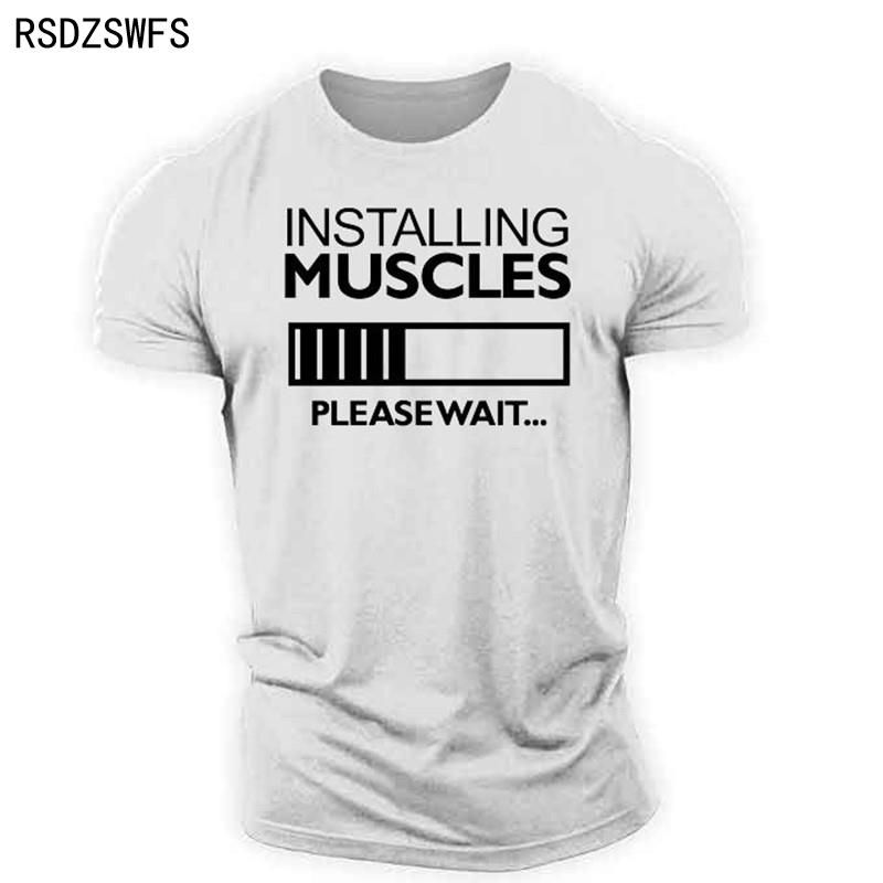 2021  3D Print T Shirt For Men Muscles Shirts Sport Outdoor Gym Off Retro White Off Black Top Shirts Tees XXS-5XL