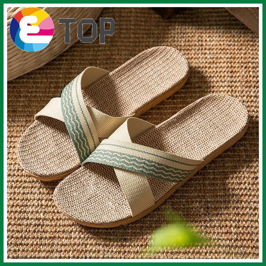 Home slippers for men Women Summer Slippers Home Couple Indoor Slippers Linen Cross Daily Slippers shoes for men