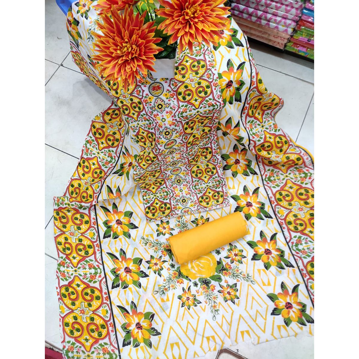 Unstitched Cotton Exclusive, Fashionable, Stylish and Comfortable, High Quality screen Printed Three Piece for Women