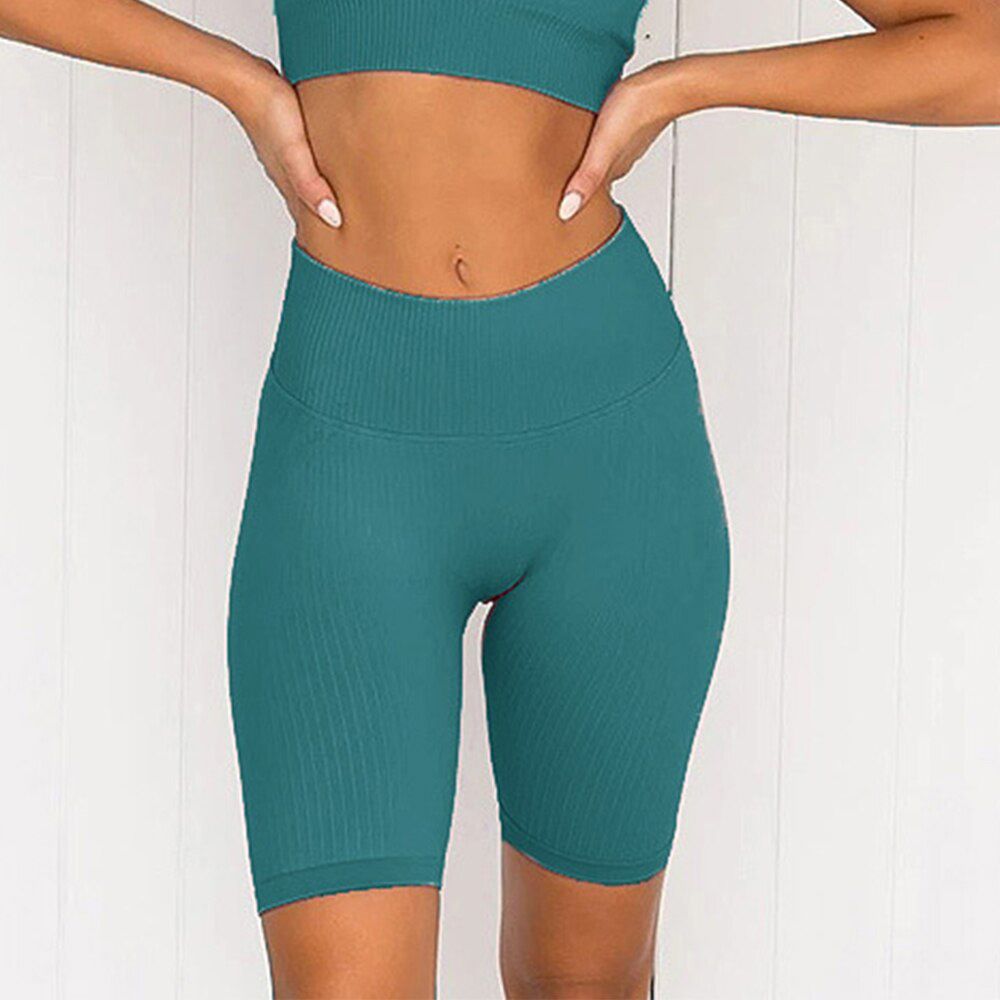 Seamless Women Yoga Shorts Fitness Push Up Trainning Running Qucik Dry Sportwear Shorts Casual Sport Gym Cycling Shorts Female