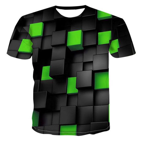 Large Size Men T-Shirt Summer Geometric Circle 3D Printed Top Tees Fashion O--Neck Short Sleeve Casual Loose Men Shirts