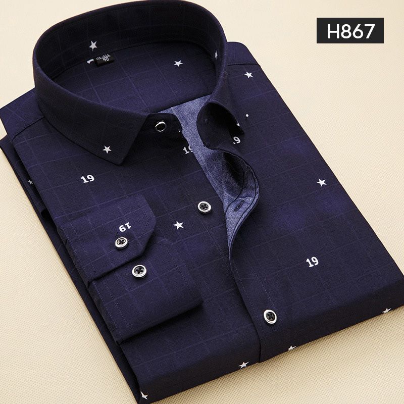 3XL 4XL 5XL Spring and Autumn New Men's Long-sleeved Slim Shirt Korean Style Business Formal Shirt Male Brand Clothes Casual Top