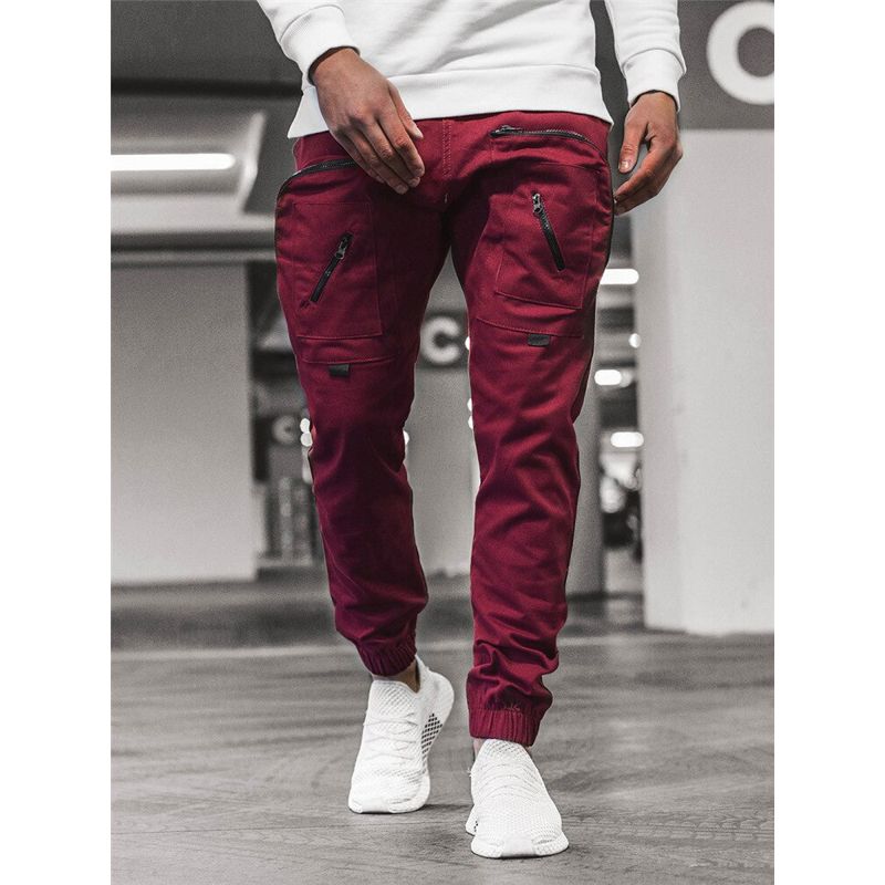 Men Cargo Pants Black Block Multi-Pocket Harem Joggers Cargo pants Hop Casual Male Trousers