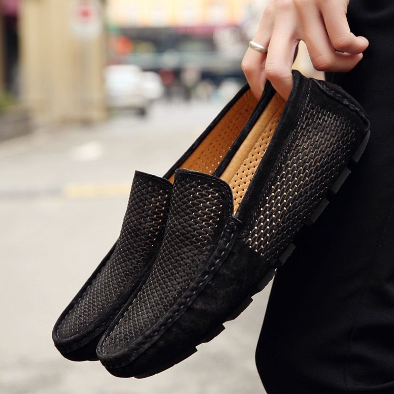 New Loafer for Men Suede Men's Shoes Casual Flats Mens Loafers Plus Size 37-47 Moccasins Breathable Summer Driving Shoes