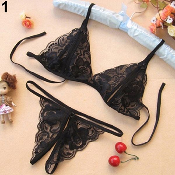 Women's  Transparent Lace Bra Slim G-String Fashion Underwear Sleepwear