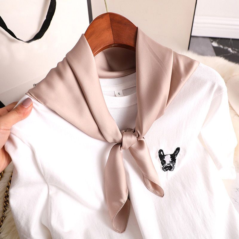Hot Sell Women's Small Silk Square Scarf Neck Scarves for Ladies Hair Scarfs Solid Female Foulard Neckerchief Shawls Bandanas