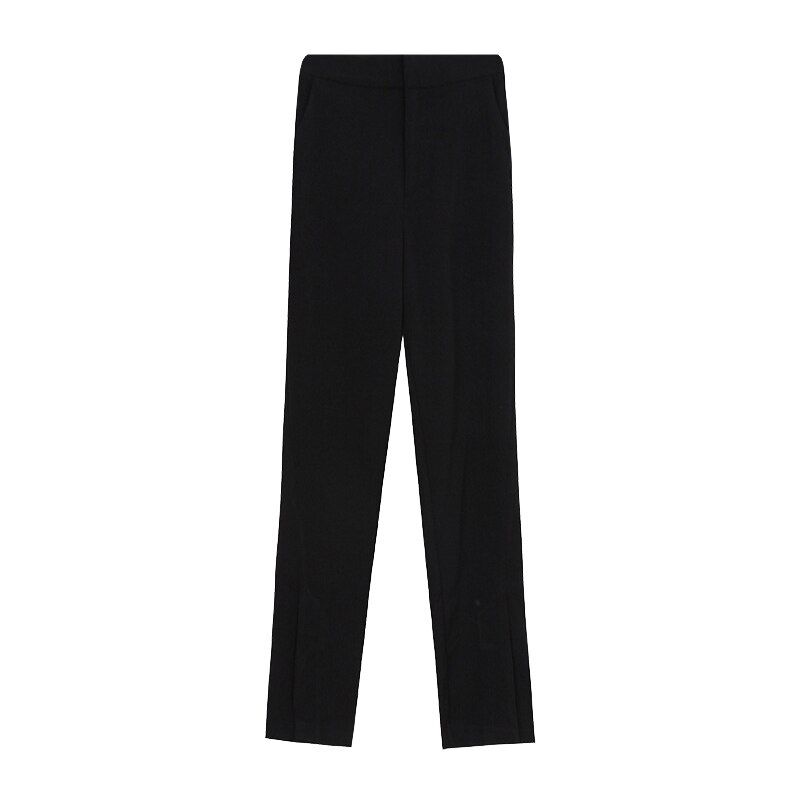 Women's Pants Fashion Loose Trousers For Female Boot Cut Straight Pants Full Length High Waist Casual Wide Leg Split Pants
