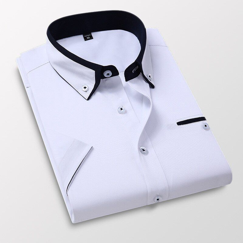 2020  Man Shirt Men Summer Short Sleeved Fashion Causal Slim Fit ing Male Shirt Brand Men Clothes DS413
