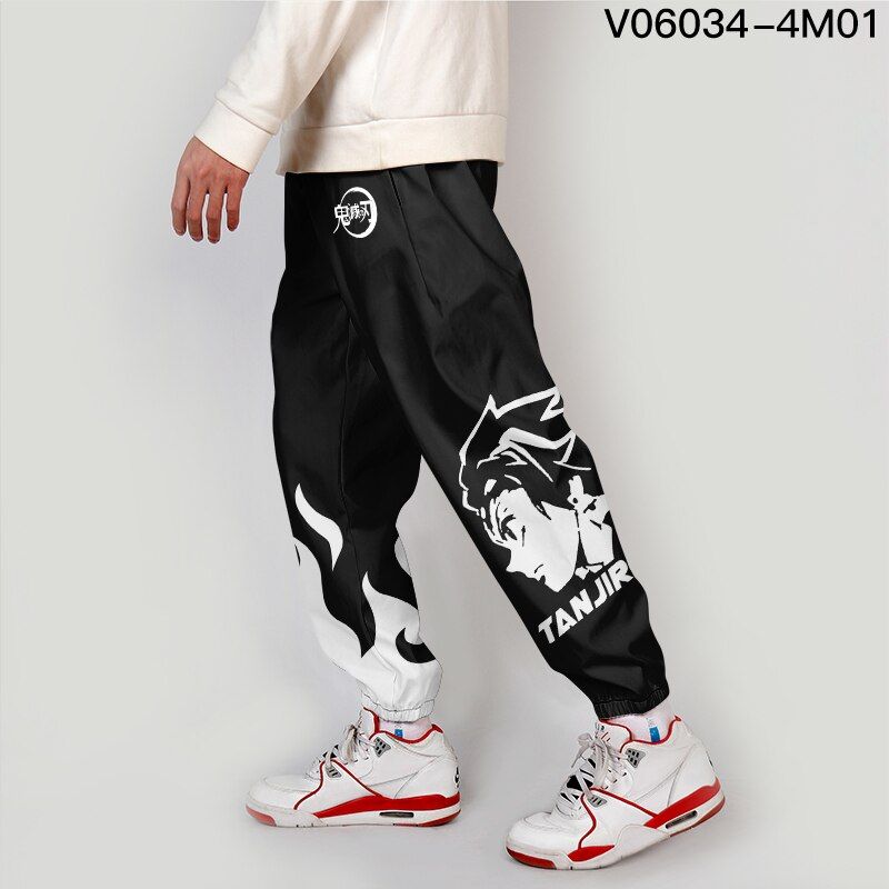 3D Japanese Anime Cargo Pants Harajuku Streetwear Demon Slayer: Kimetsu no Yaiba Elastic Waist Harem Hop Jogging Pants