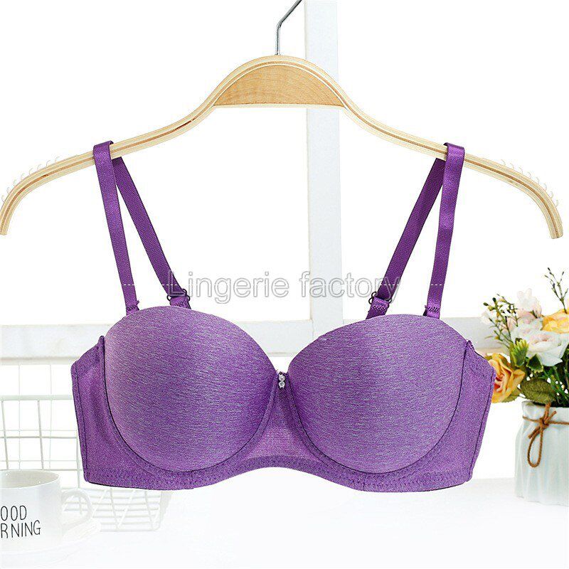Bra  Lingerie Women Underwear half Cup Bra Padded Push Up Bra Underwire Solid Color Factory design