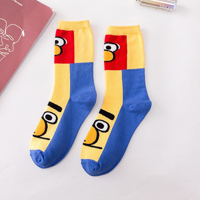 Women Socks Funny Cute Cartoon Fruits Banana Avocado Lemon Egg Cookie Donuts Food Happy colorful novelty skateboard Socks